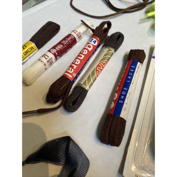 VINTAGE -TENNIS BALL RACKET SHOE LACES + Yellow, Neon GREEN, BROWN. - Picture 3 of 11